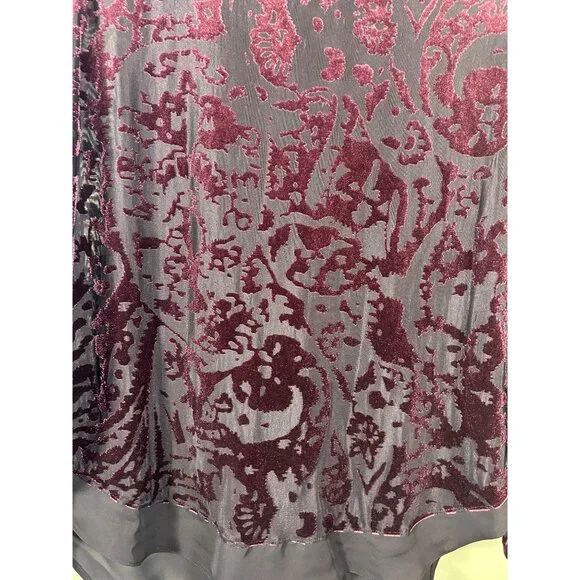 Simply Vera Wang Velvet Burnout M Top Sheer Whimsigoth Fairy  Grunge - Picture 3 of 9